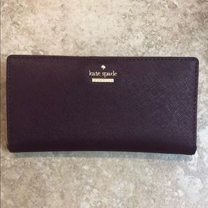 Kate Spade Leather Bifold Wallet - Deep Plum